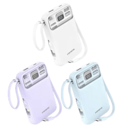 FONENG PX112 10000mAh Mini 22.5W Magnetic Wireless Power Bank with 2 Built-in Cables