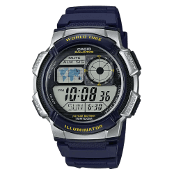 Casio AE-1000W-2AVDF Youth World Time Digital Resin Belt Watch