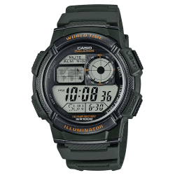 Casio AE-1000W-3AVDF Youth World Time Digital Resin Belt Watch