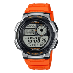 Casio AE-1000W-4BVDF Youth World Time Digital Resin Belt Watch