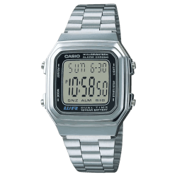 Casio A178WA-1ADF Vintage Dual Time Digital Chain Watch